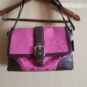 COACH leather and fabric purse